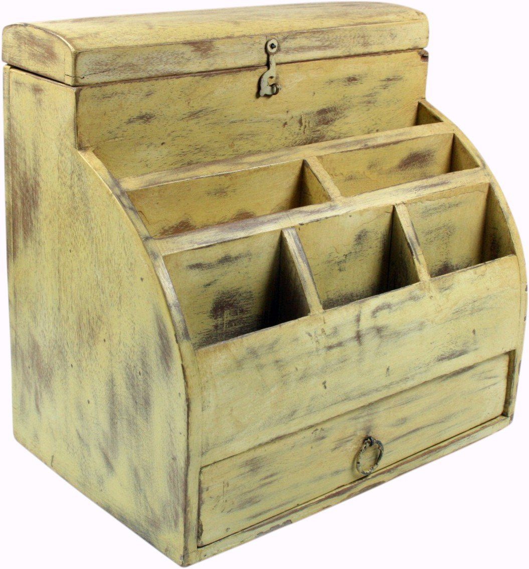 Guru-Shop Aufbewahrungsdose Vintage Schreibtisch Ordner, Schreibtisch..