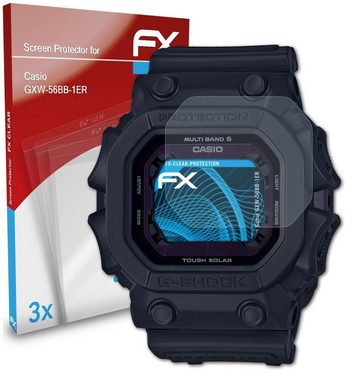 atFoliX Schutzfolie Displayschutz für Casio GXW-56BB-1ER, (3 Folien), Ultraklar und hartbeschichtet