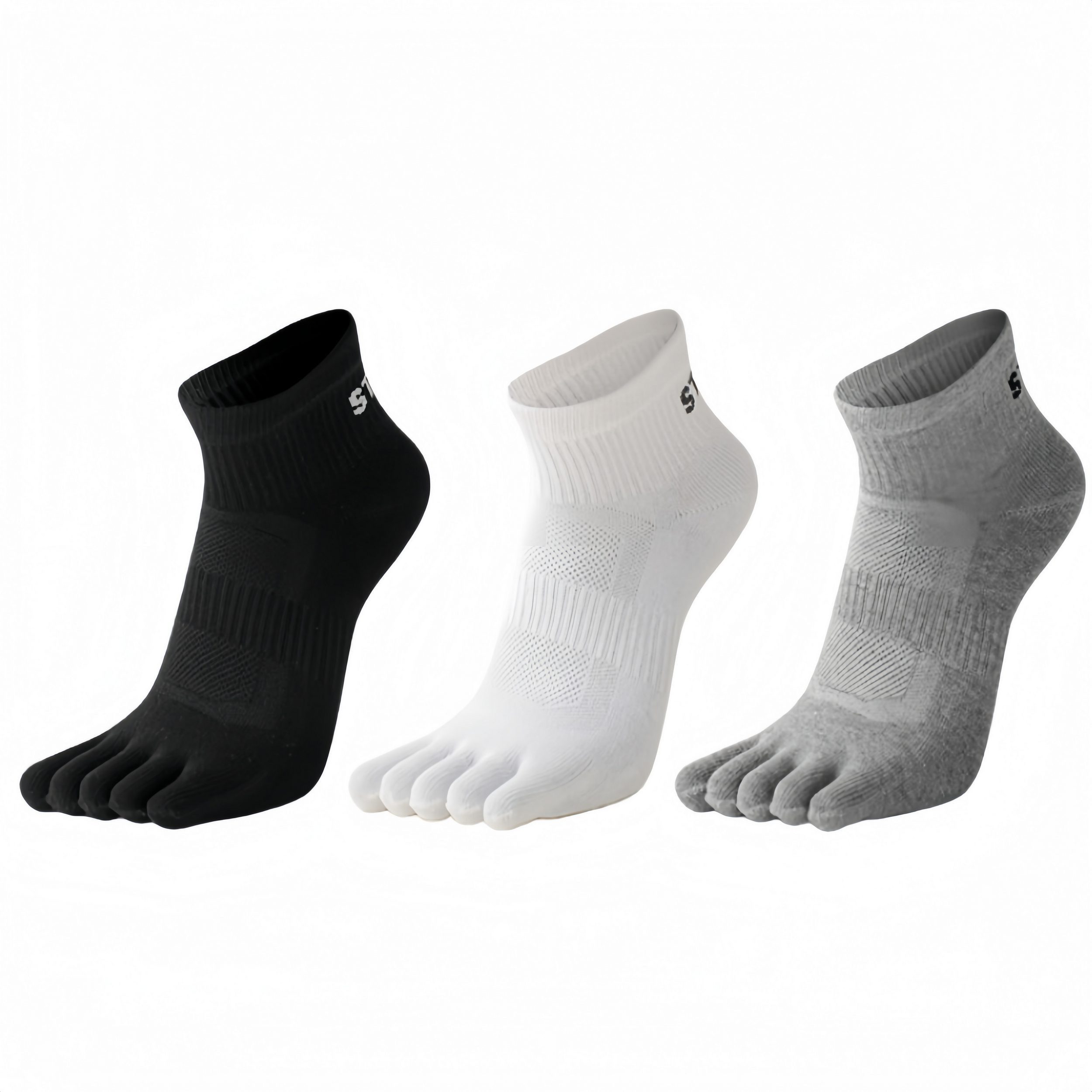FOUORTUNATE-BEE Zehensocken 3 Paar Zehensocken Kurzsocken Atmungsaktiv Sport Kurzsocken Damen Sportliche Zehensocken für Damen Größe 35–40 Yoga Laufen Freizeit