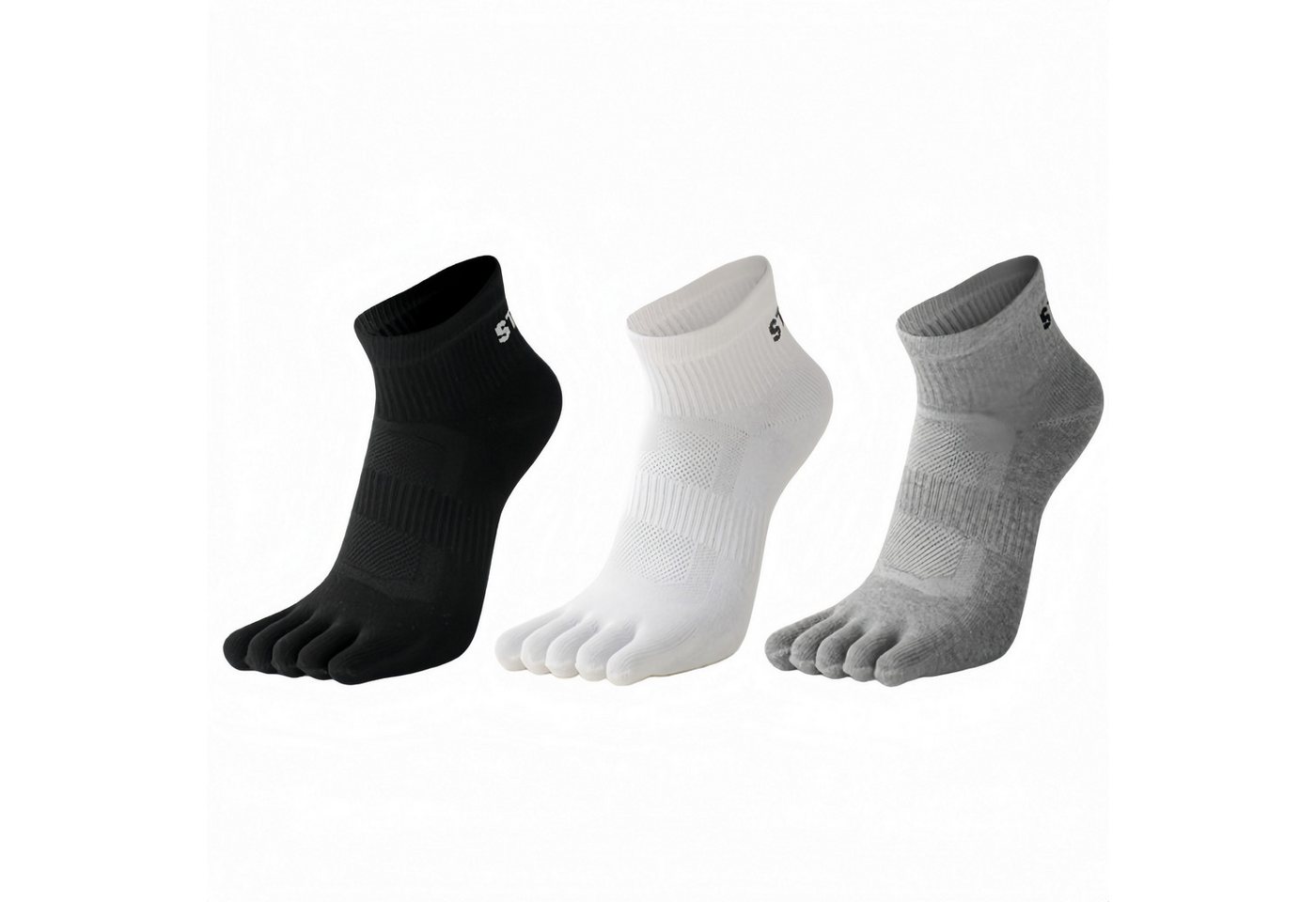 FOUORTUNATE-BEE Zehensocken 3 Paar Zehensocken Kurzsocken Atmungsaktiv Sport Kurzsocken Damen Sportliche Zehensocken für Damen Größe 35–40 Yoga Laufen Freizeit