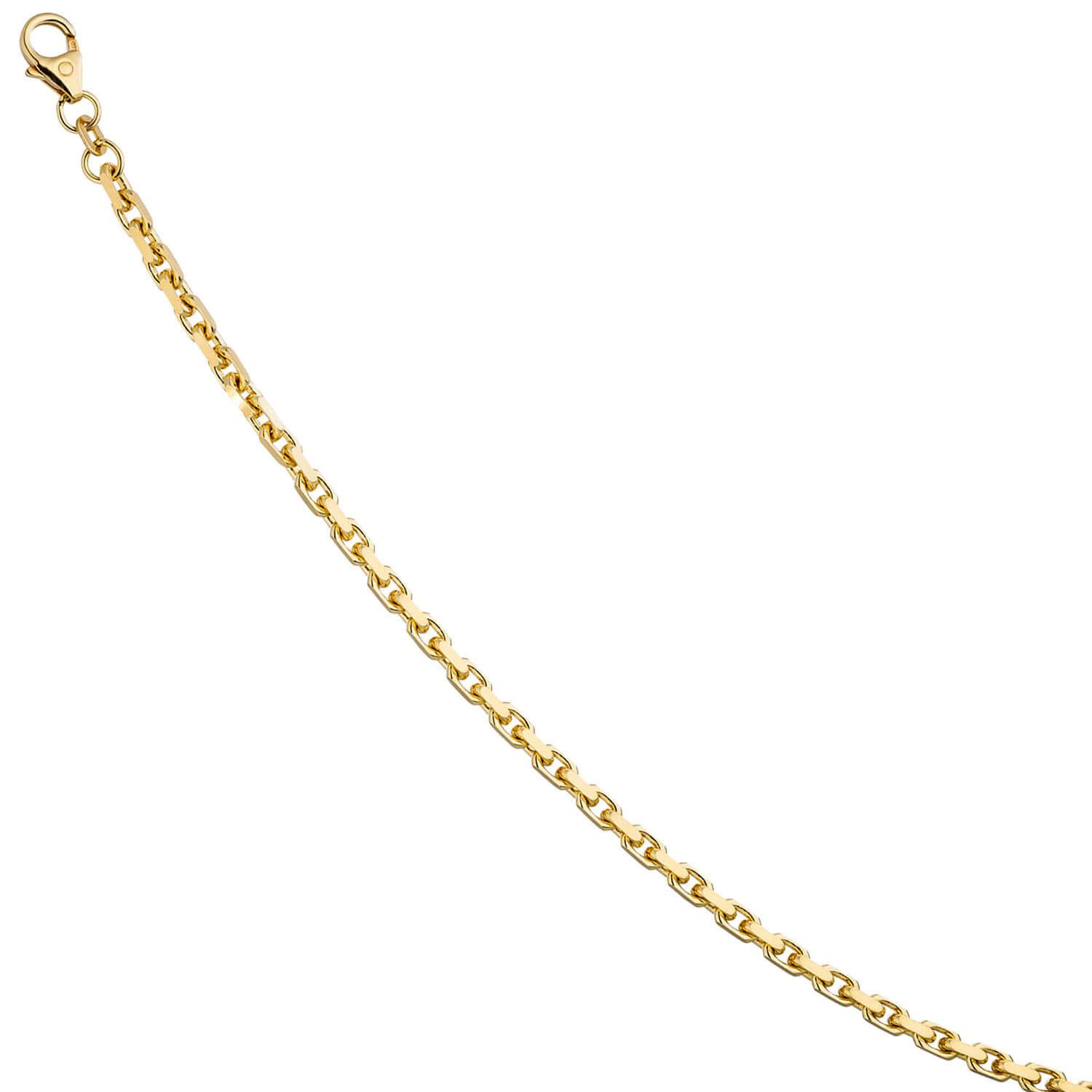 Schmuck Krone Goldarmband 3mm Ankerarmband aus 333 Gelbgold, 21cm, Gold 333