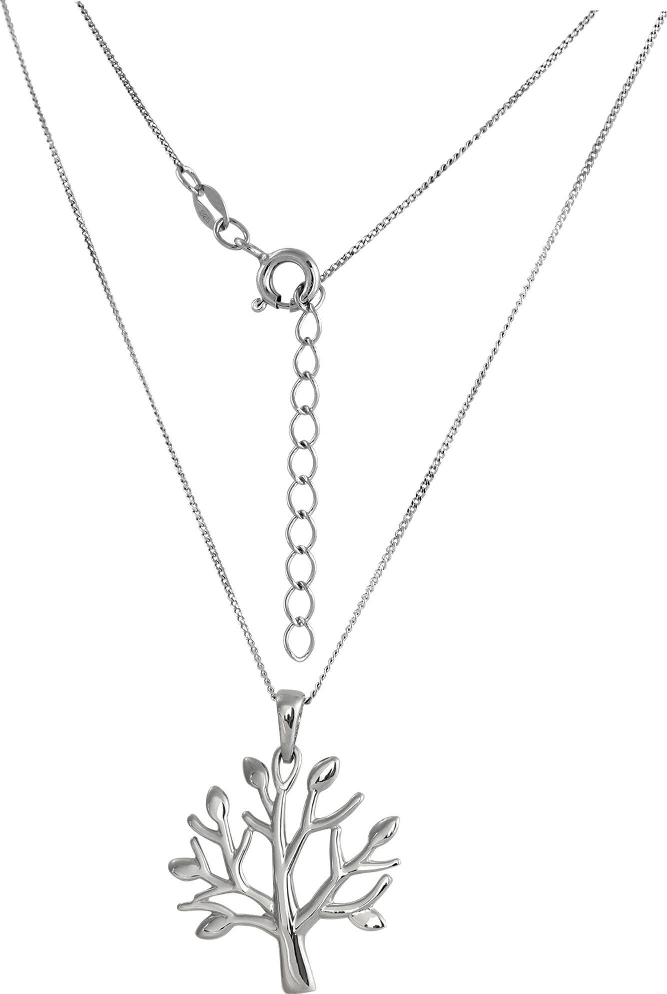 SilberDream Silberkette SilberDream Lebensbaum Halskette Silber, Halsketten (Lebensbaum) ca. 44cm - 47cm, 925 Sterling Silber, Farbe: s