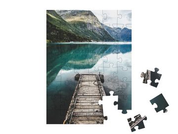 puzzleYOU Puzzle Lovatnet See: Ansichten um Geiranger, Norwegen, 48 Puzzleteile, puzzleYOU-Kollektionen Norwegen