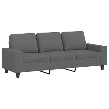 vidaXL Sofa 3-Sitzer-Sofa mit Hocker Dunkelgrau 180 cm Stoff