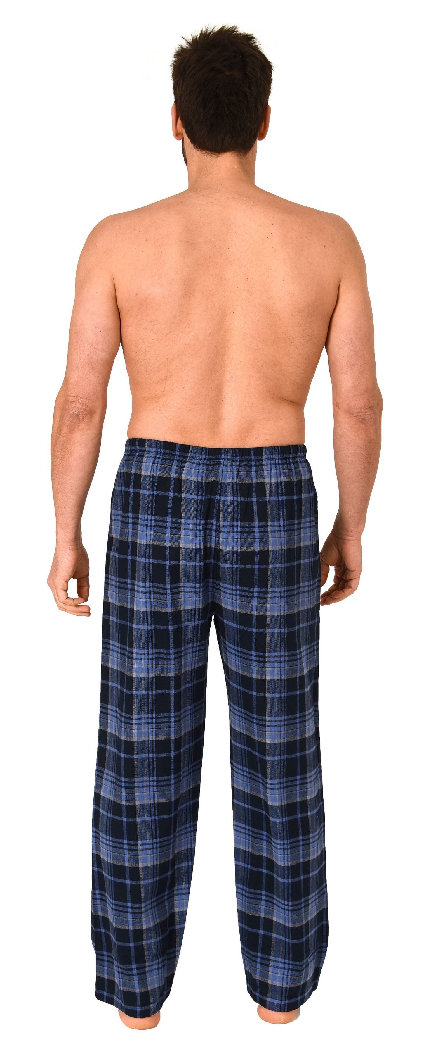 Normann Pyjama Herren Flanell Schlafanzug Hose in Karo-Optik