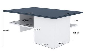 Feldmann-Wohnen Couchtisch 2006 (2006, 1-St., Couchtisch), 90x60x35cm weiß / graphit