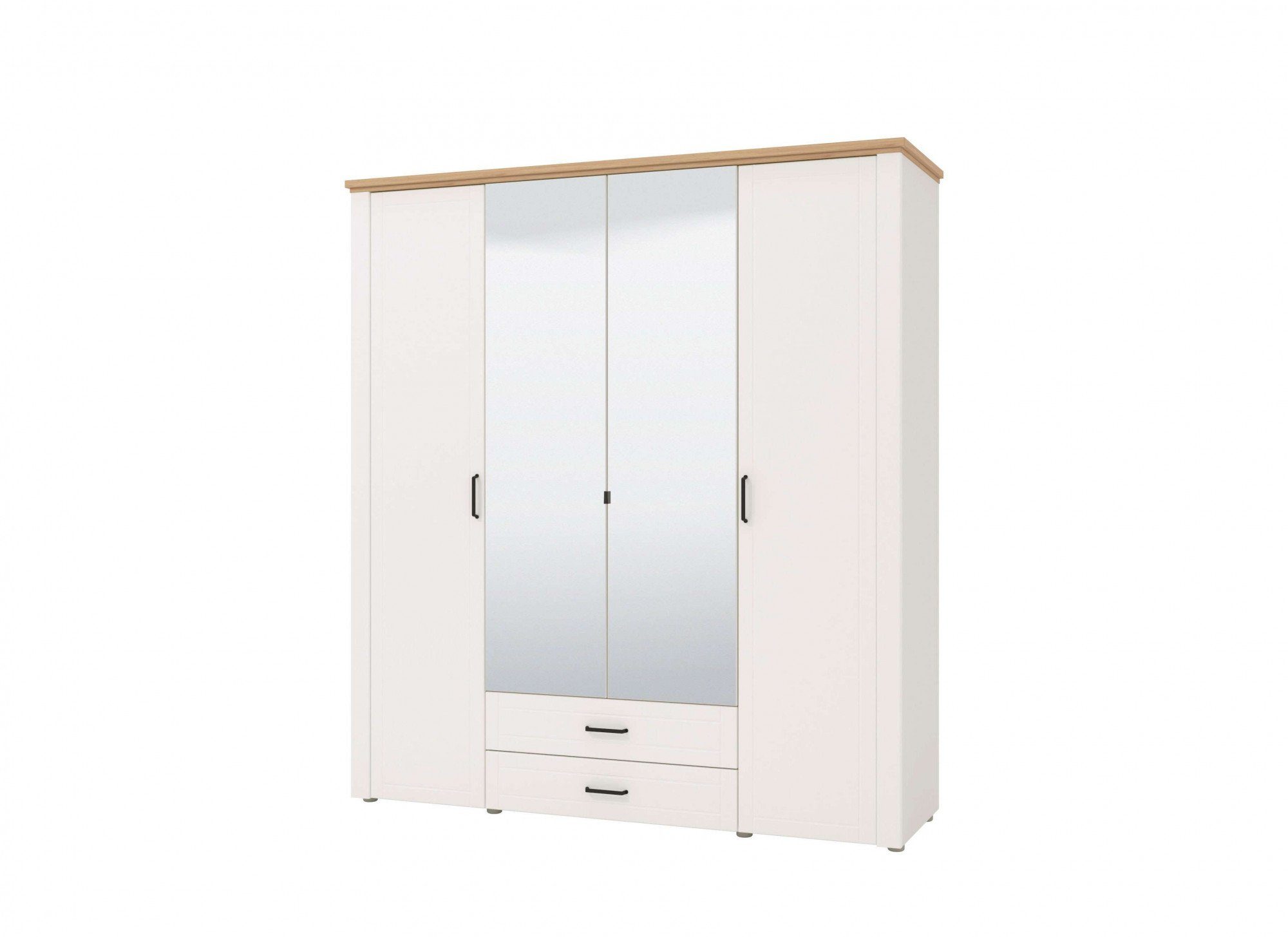 Valencia Spiegel, Weiß komplette mit Innenausstattung Kleiderschrank matt Opaque affaire | weiß Home Schubladen und 2