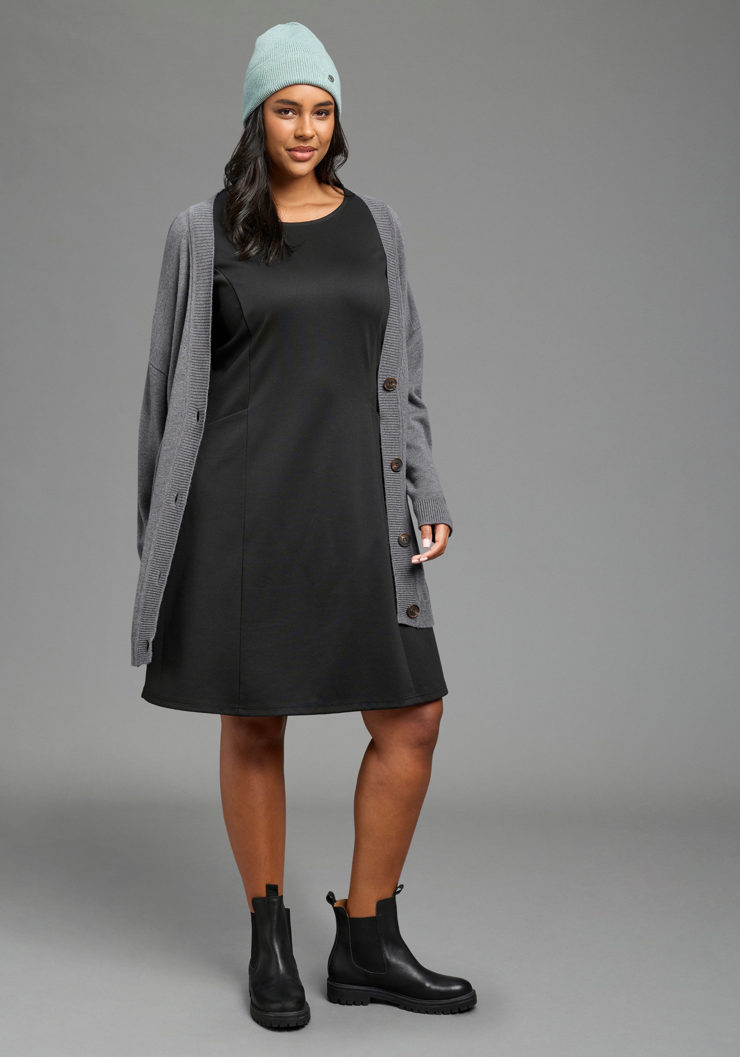 Laura Scott CURVE Skaterkleid Große Größen in großen Größen, mit elastischer Viskosemischung
