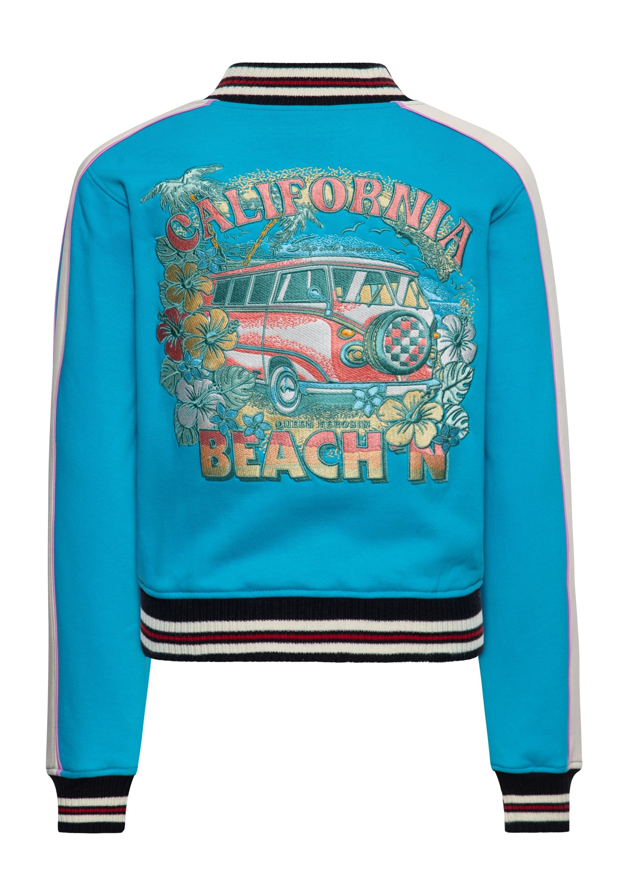 QueenKerosin Collegejacke California Beachin' (1-St) mit großer Rückenstickerei