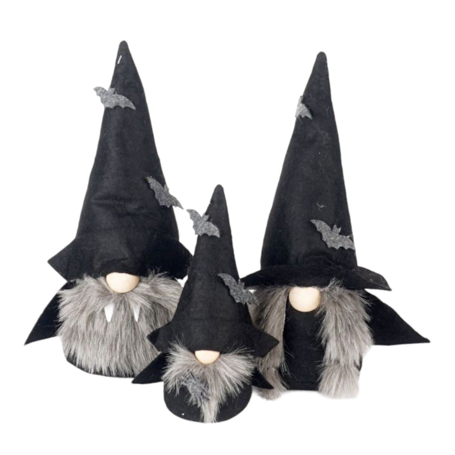 XiRRiX Wichtel Dekowichtel Familie Flatterfels Halloween Wichtel (3er Set, bestehend aus Mann, Frau, Kind), Wichtelset im Fledermauslook Herbst Deko