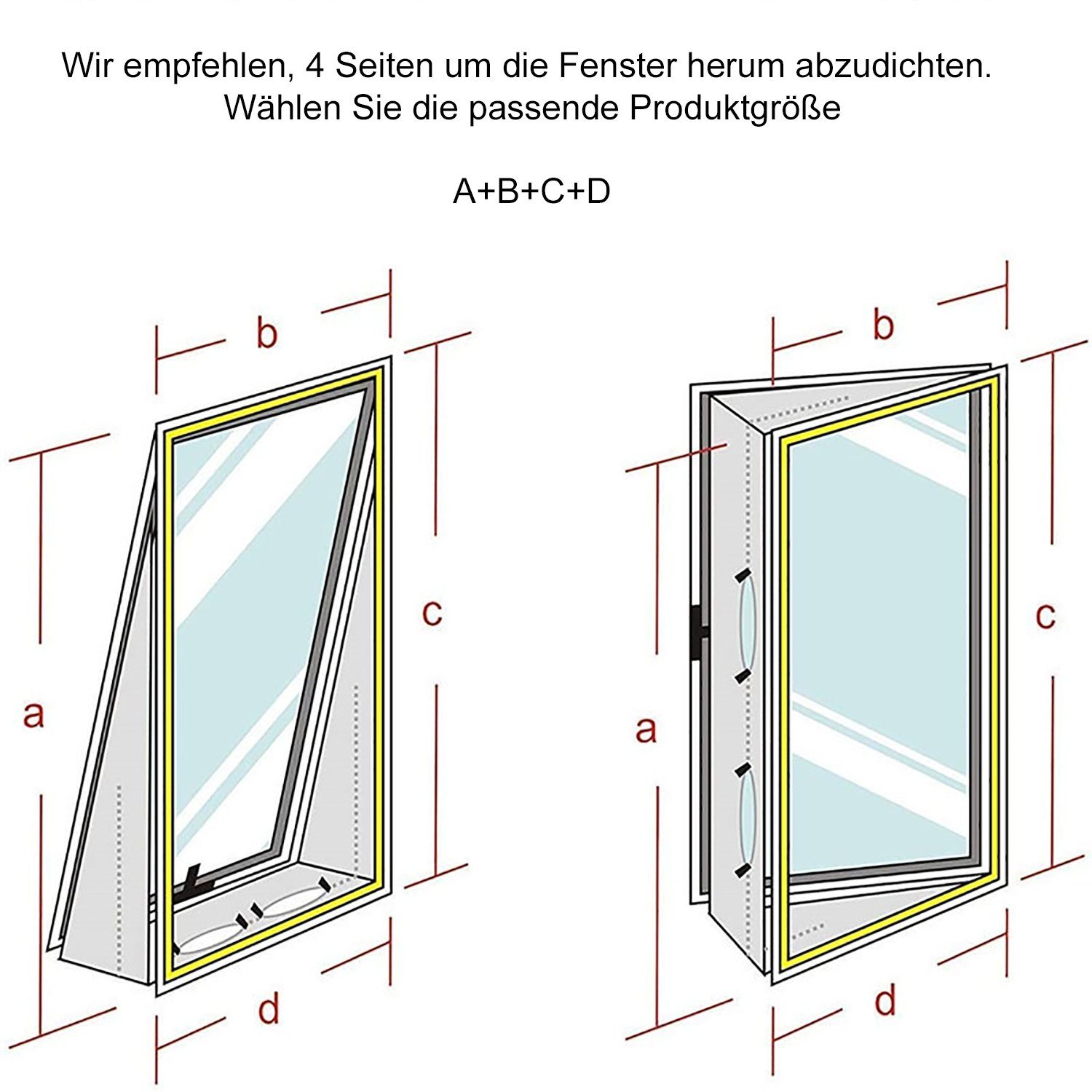 TPFLiving Fenster-Set Erweiterung Fensterkit / Fenster Abdichtung Klimagerät, Zubehör für Zubehör für Mobile Klimageräte und Trockner Hot Air Stop, verhindert d – Bild 5 von 5