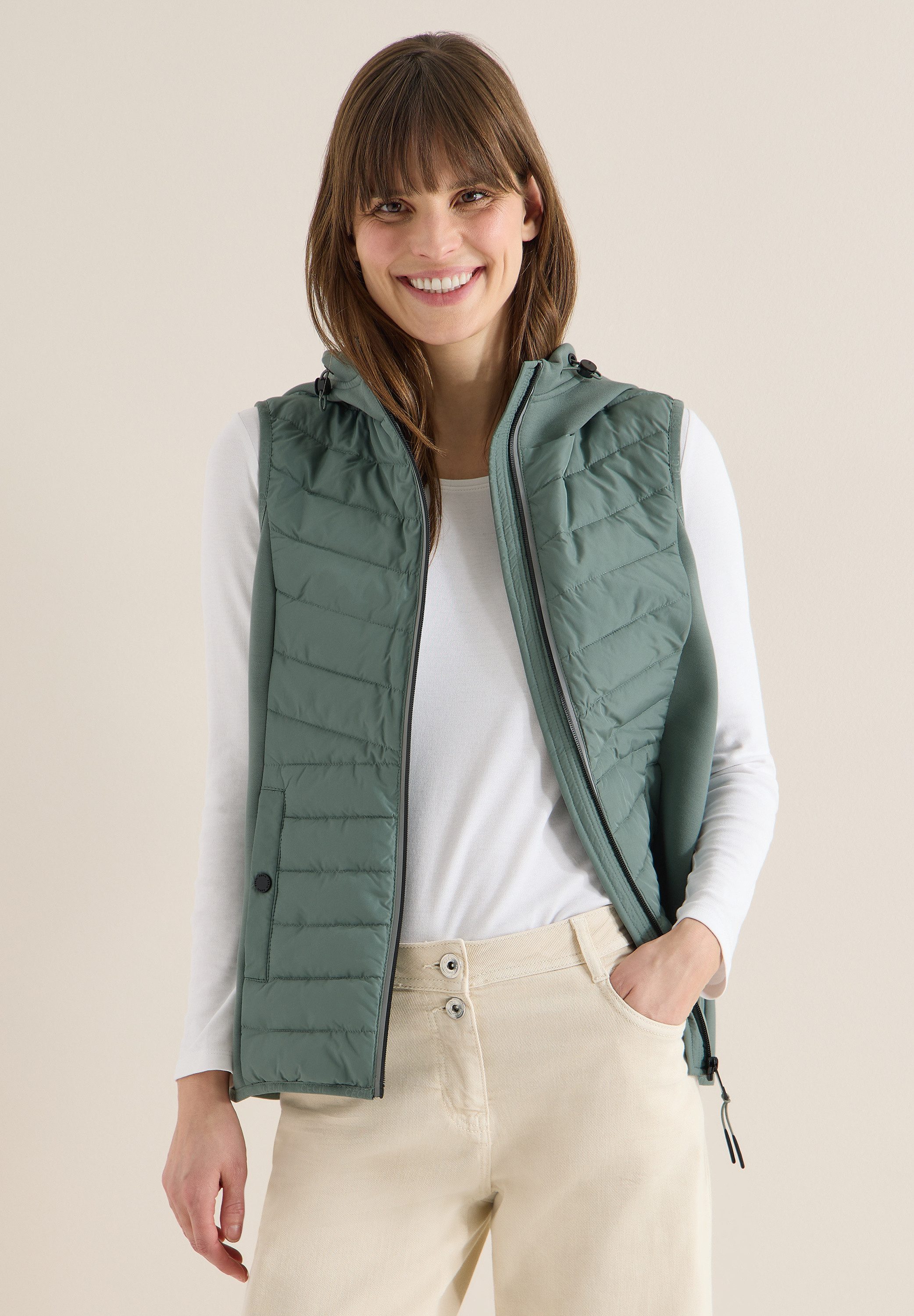 CECIL Kurzweste im Hoodie-Style