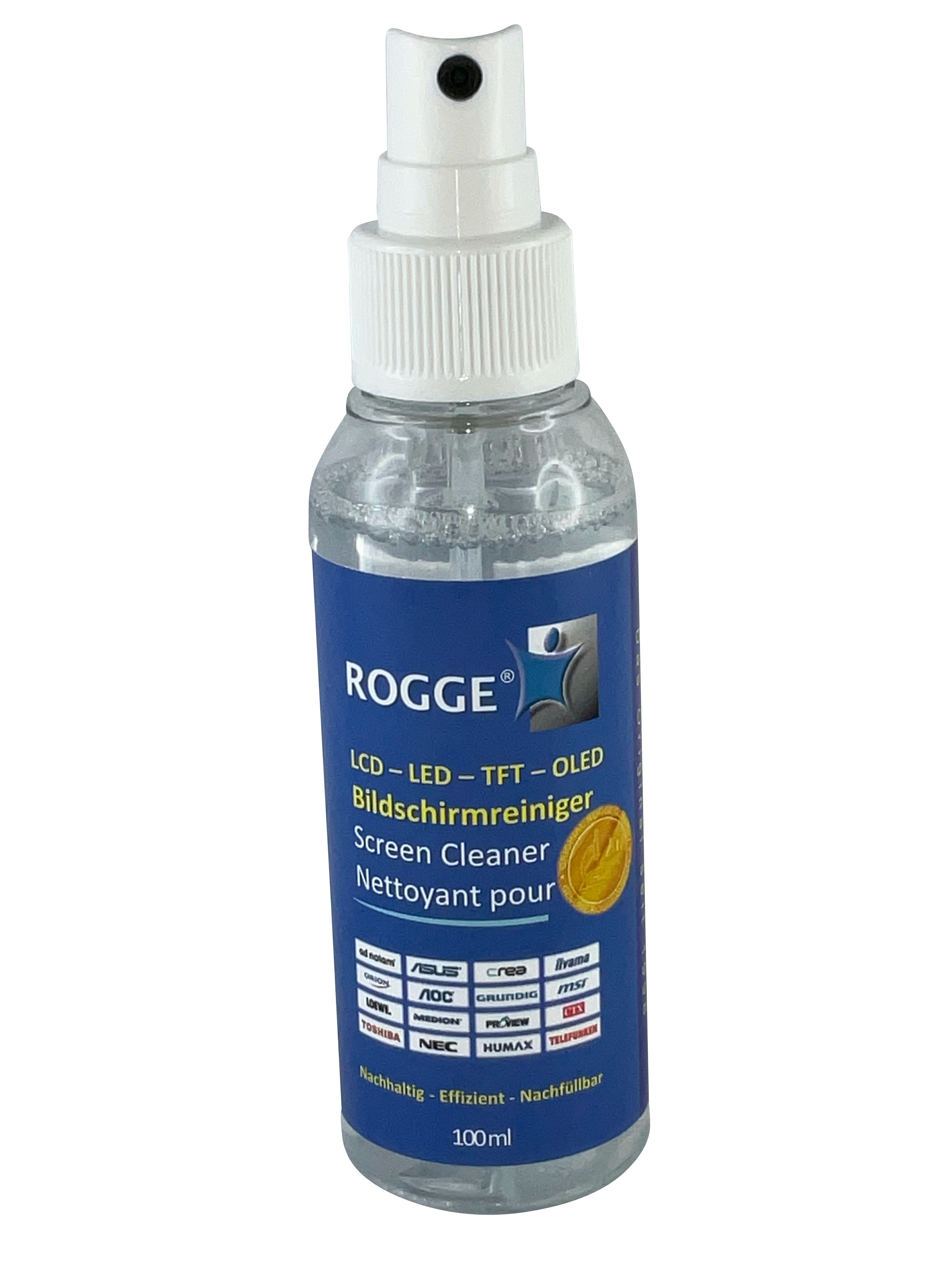 Microfasertuch 40x40cm, Rogge Bildschirmreiniger 1 (1-St) Reinigungs-Set ROGGE inkl. 100ml