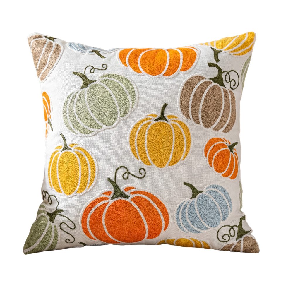 Bomiclss Kissenbezug Herbst Kissenbezug Beige Kürbis 45 x 45 cm Dekokissen Kissenhülle, (1 Stück), Kürbismuster Deko Kissen Dekorative …