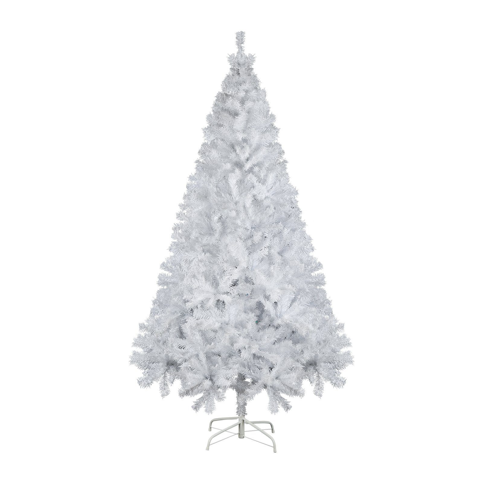 Salcar Künstlicher Weihnachtsbaum Künstlicher Tannenbaum Weihnachtsbaum Weiß Christbaum mit Ständer, Nordmanntanne, 180cm, 735 PVC Nadeln, für Zuhause, Wohnzimmer, Hof, Weihnachtsfeier