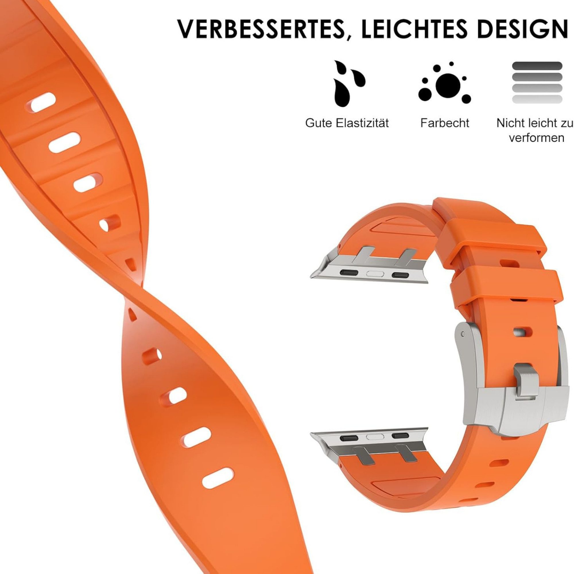 S&T Design Smartwatch-Armband Silikon Armband Sport für Apple Watch, Weich Wasserdicht Silikon Sport Ersatzarmband iWatch