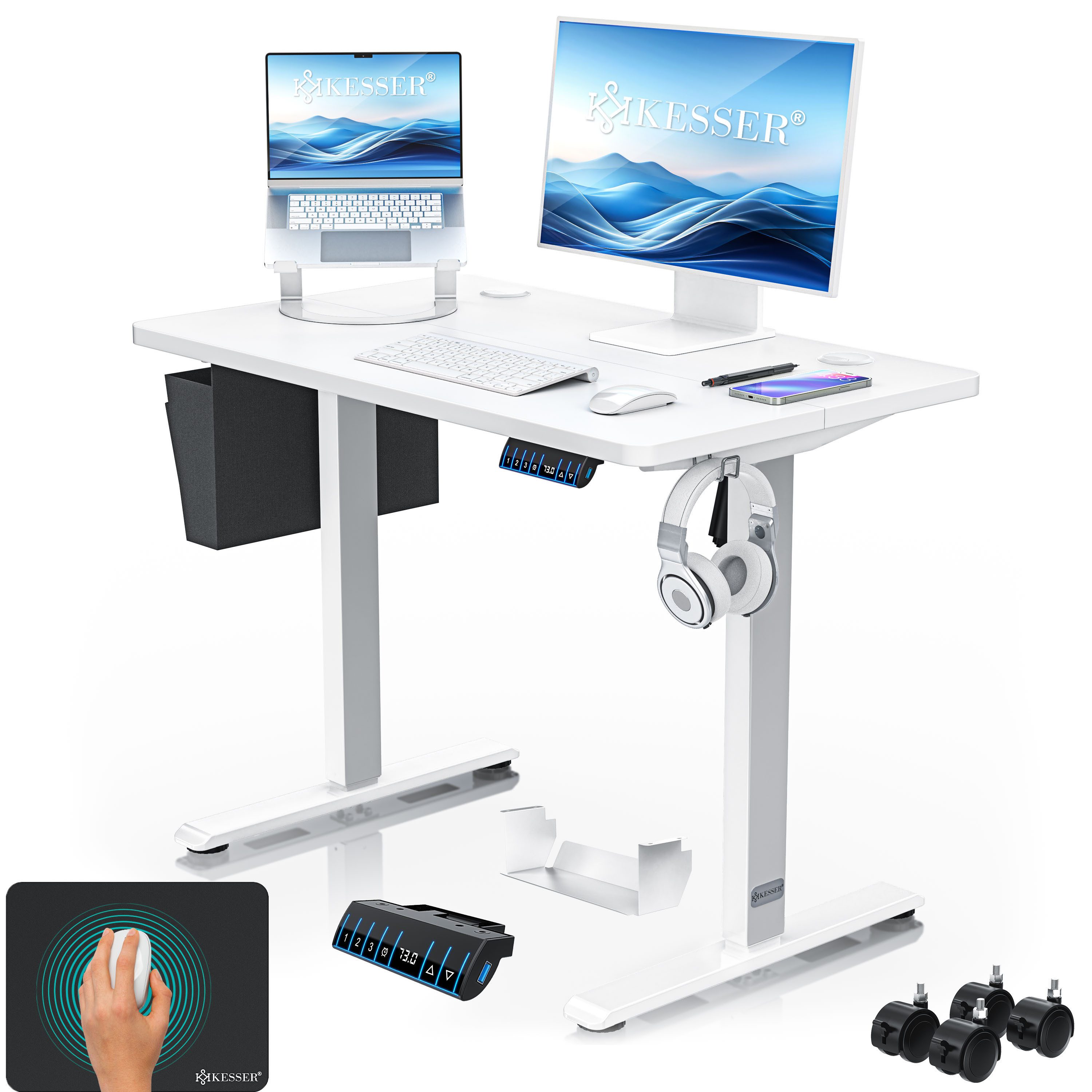 KESSER Schreibtisch, elektrischer & Höhenverstellbarer Computertisch für Home & Office