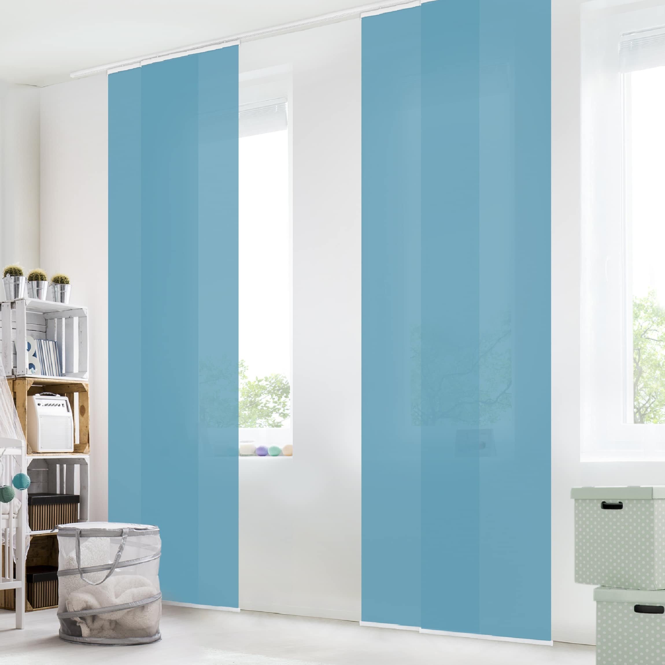 Bilderdepot24 Schiebegardine modern Flächenvorhang blickdicht Meerblau, günstig online kaufen