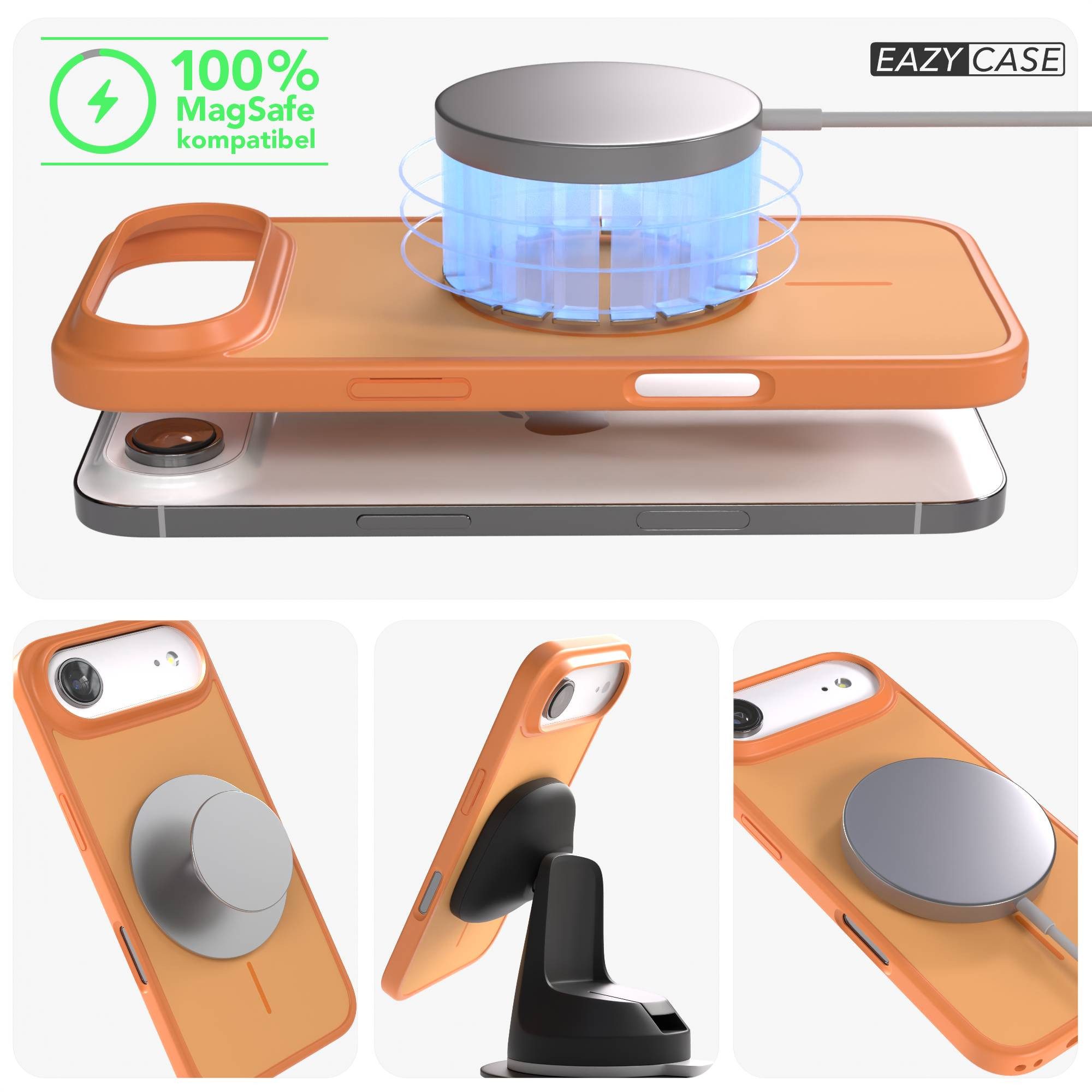 EAZY CASE Handyhülle Slim Outdoor MagSafe Case für Apple iPhone Air 6,5 Zoll, Robustes Slim Case mit MagSafe Kompatibilität in Orange
