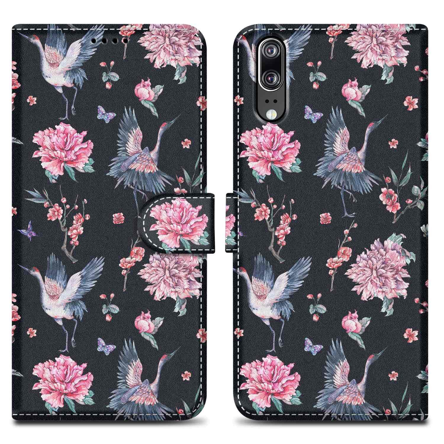 Cadorabo Handyhülle für Huawei P20 Hülle Huawei P20, Handy Schutzhülle - Hülle, Standfunktion, Kartenfach, Magnetverschluss