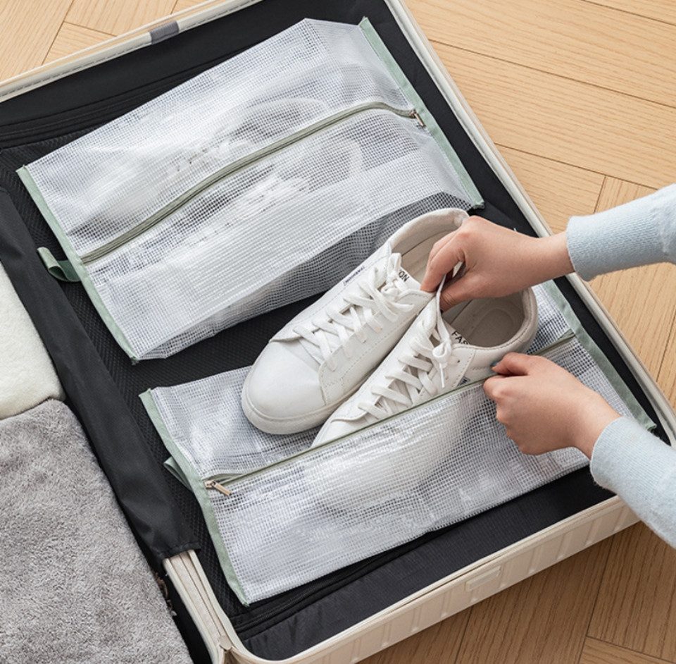 Creliv Schuhbeutel Schuhtasche 5er Set, wasserdicht, mit Reißverschluss, Ideal für Reise, Sport, Freizeit, Arbeit und zuhause