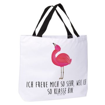 Mr. & Mrs. Panda Shopper Flamingo Stolz - Weiß - Geschenk, zufrieden, rosa, Freude, Alltagstas (1-tlg), Einzigartige Designs