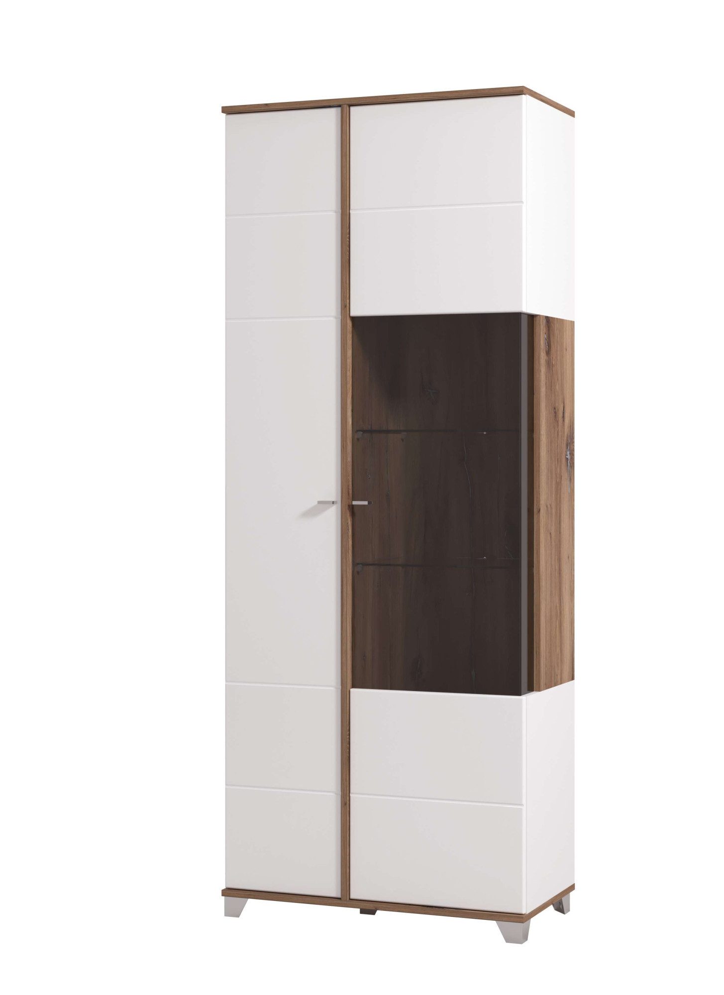 INOSIGN Vitrine Burgundy Vitrinenschrank, Standvitrine, Showcase Hochglanzfronten, Glastür, Komplettes Innenleben