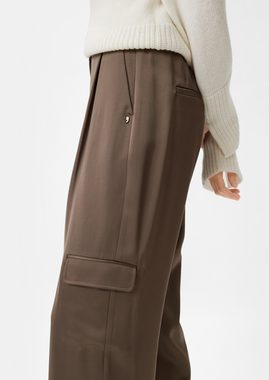 Comma Stoffhose Relaxed: Satinhose mit Wide Leg Logo