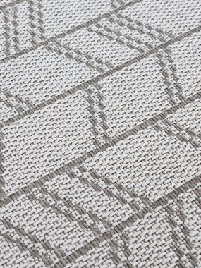 Teppich Boho 102, carpetfine, rechteckig, Höhe: 4 mm, robustes Flachgewebe, Sisal Optik, UV-beständig, Außenbereich