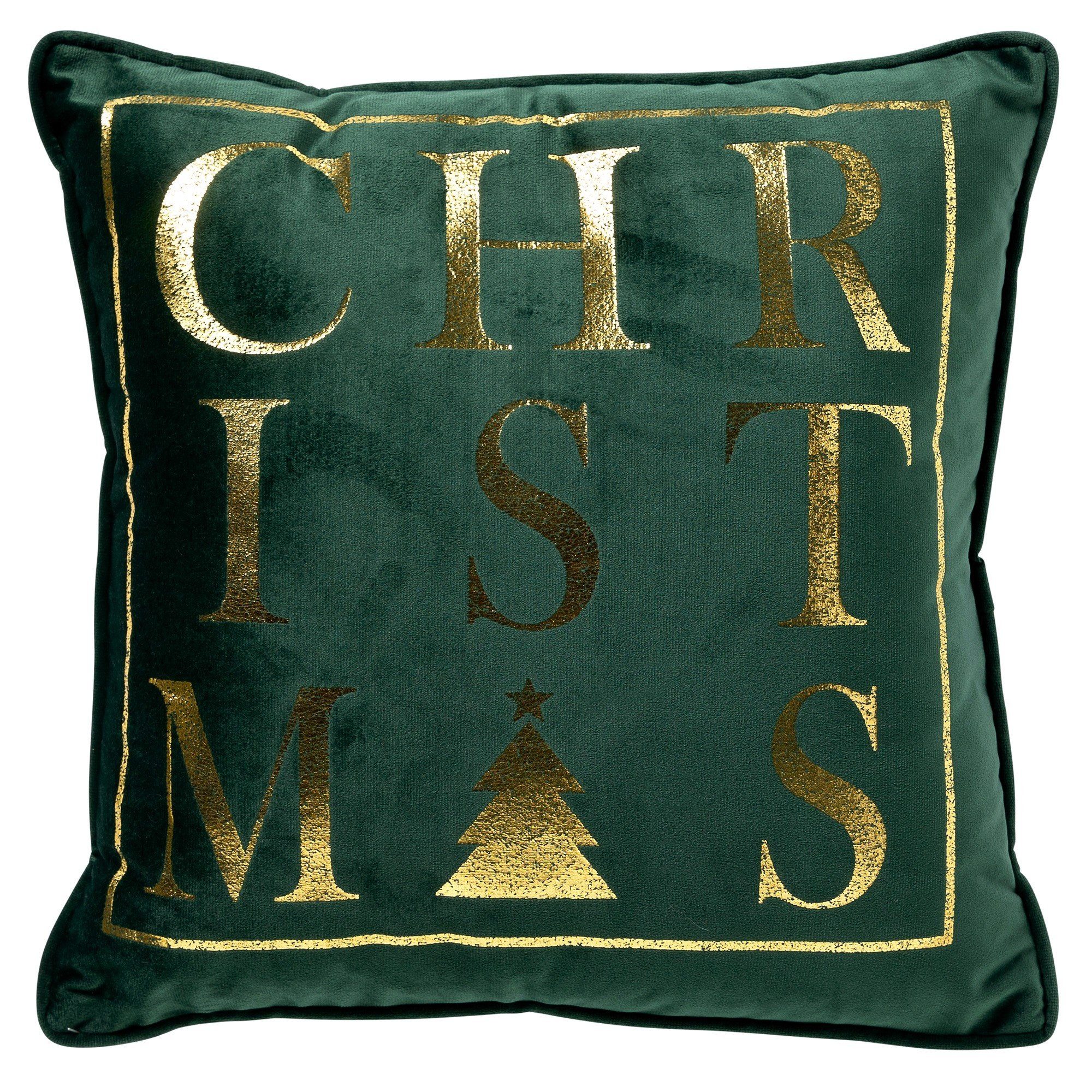 Dutch Decor Zierkissen Deko Kissen Weihnachten Christmas Grün Gold Samt 45 günstig online kaufen