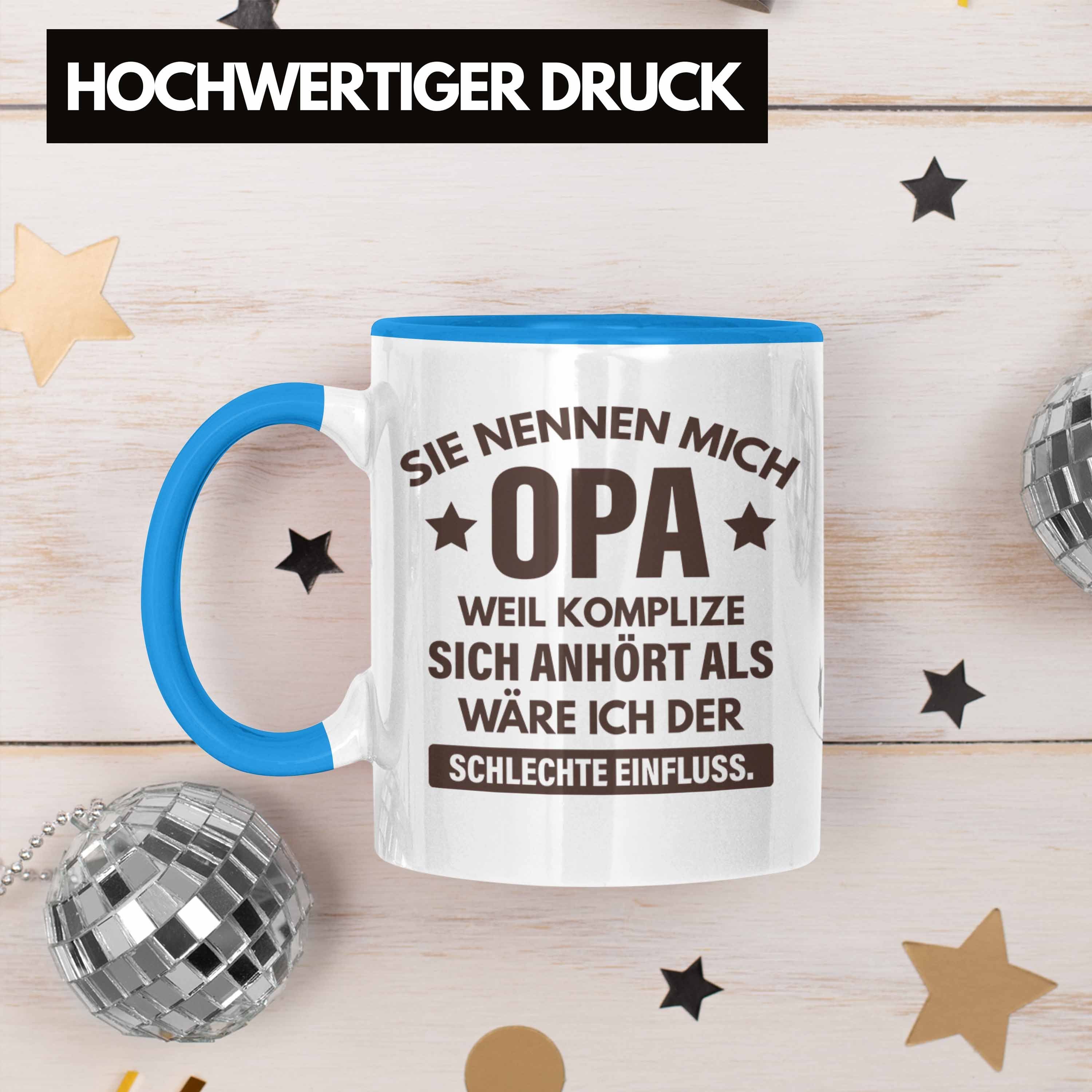 Trendation Tasse Trendation - Opa Weiss Lustige Vatertag mit Geburtstag Großvater Tasse für Opa Spruch Kaffeetasse Geschenke
