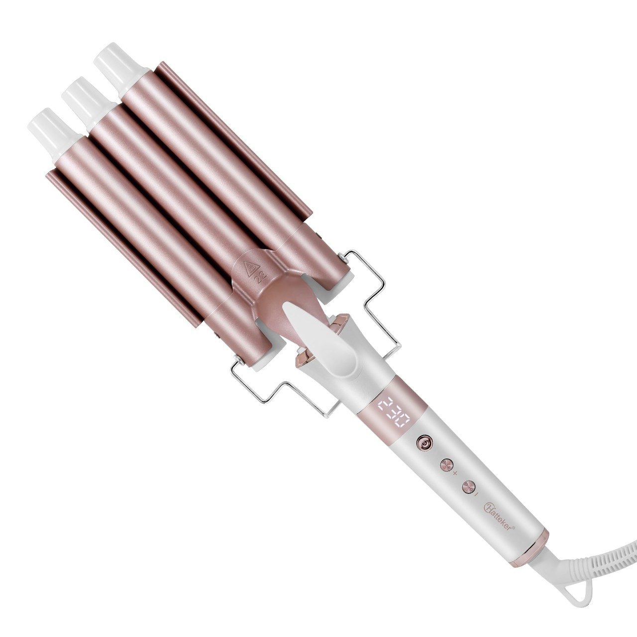 Scttomon Lockenstab HT-128 3-Lauf-Lockenstab, Keramik-Beschichtung, Lockenstab mit 25mm, 80°C-230°C