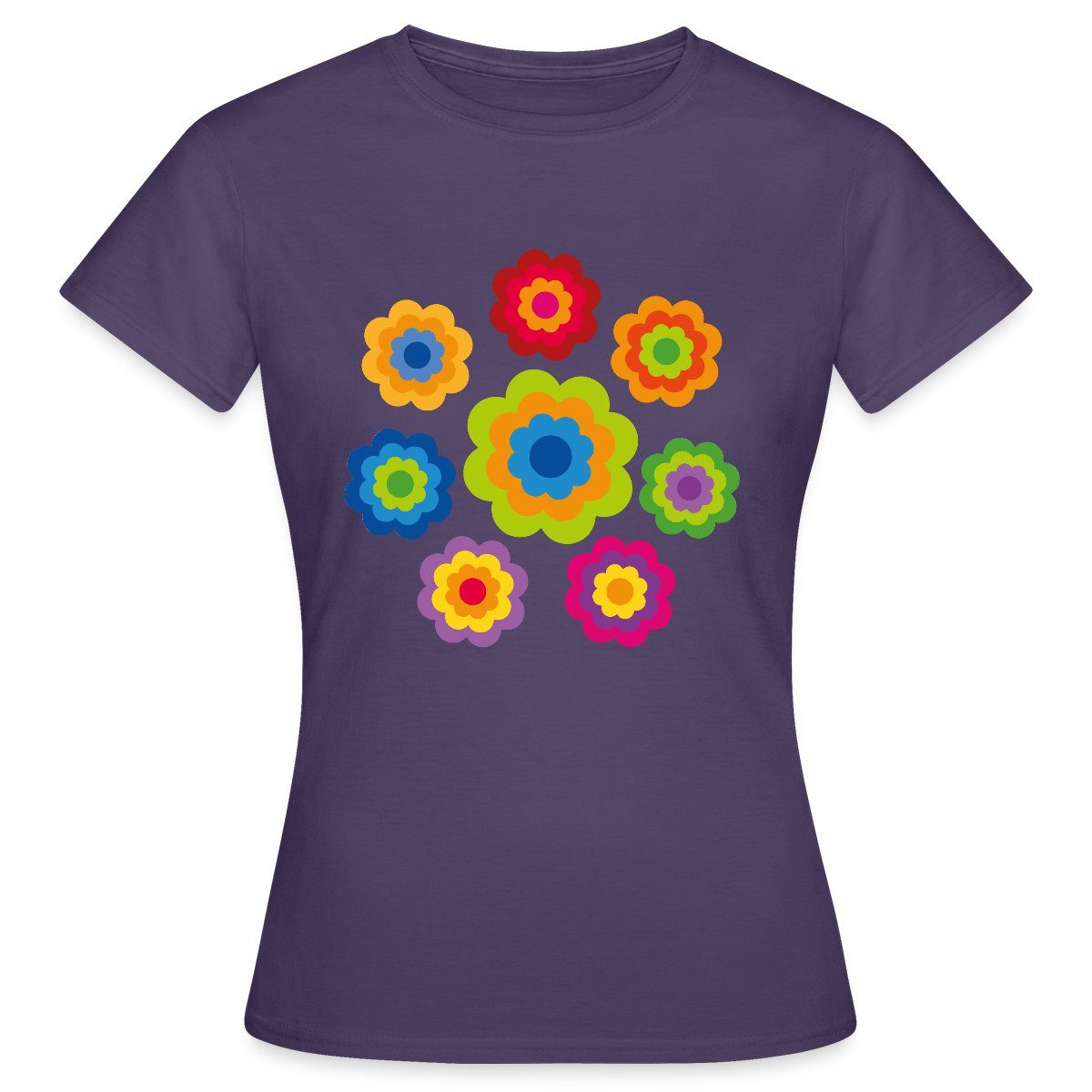 Spreadshirt T-Shirt 70er Jahre Hippie Flower günstig online kaufen