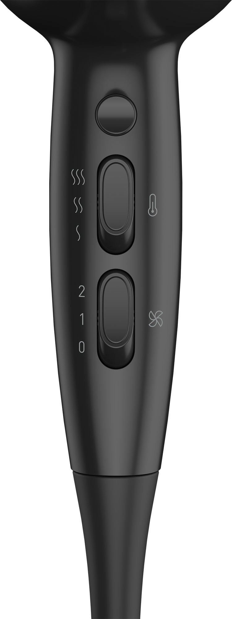 Grundig Haartrockner HD 3700 B, 1800 W, 1800W Haartrockner mit Keramikschutz & präziser Stylingdüse rot|schwarz
