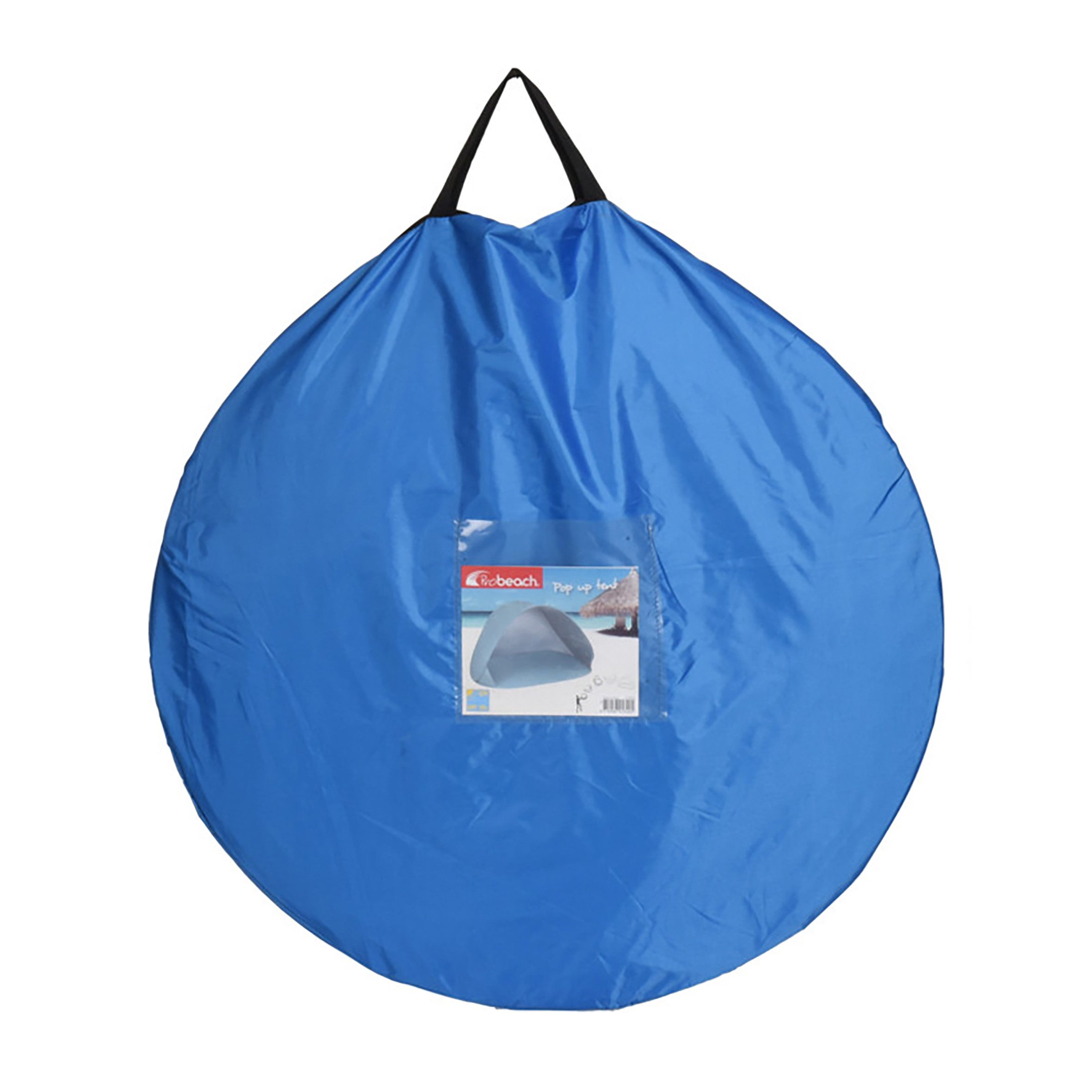 Spetebo Strandmuschel Pop Up Strandmuschel blau mit Tragetasche - 145 x 100 cm, Personen: 2 (Stück, 1 tlg., Strandmuschel), Strand Zelt selbstaufstellend mit UV 50+ Schutz