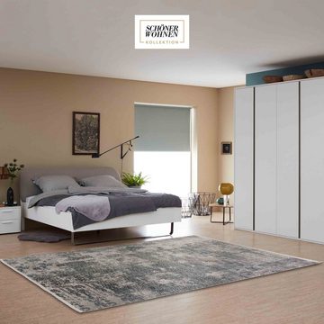 Designteppich VISION Teppich Wohnzimmer, SCHÖNER WOHNEN-Kollektion, Rechteckig, Höhe: 7 mm, 80 x 150 cm in Dunkelgrau