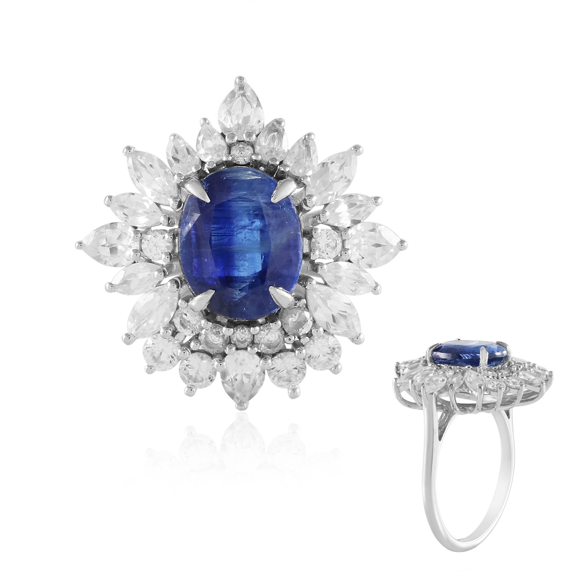 Cavill Silberring Nepalesischer Kyanit Silber Ring (1-tlg)