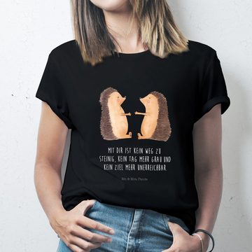 Mr. & Mrs. Panda T-Shirt Igel Liebe - Schwarz - Geschenk, Verlobung, Sprüche, Hocheitstag, Hei (1-tlg)