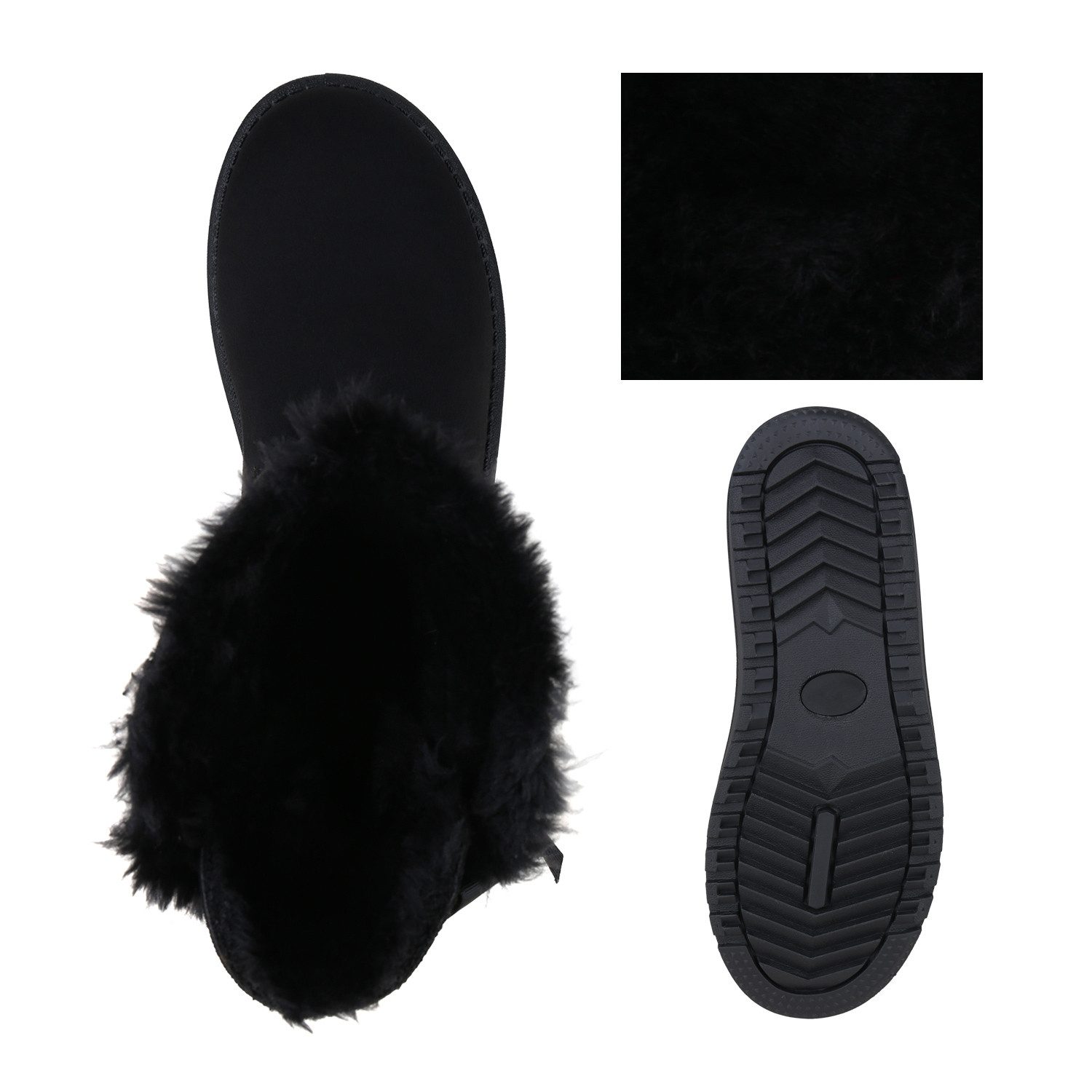 VAN HILL 824965 Schlupfboots Damen Stiefeletten Schlupfstiefel Warm Gefütterte Winter Boots