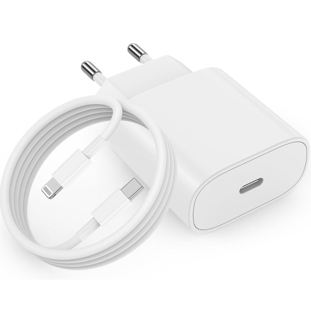 Zonoto 2x Ladekabel für Apple iPhone Schnelladegerät Lightning USB C Smartphone-Ladegerät (Set, Apple iPhone Typ 5-14 Netzteil Nylonladekabel Schnelladekabel USB-C, Apple iPhone Ladegerät)