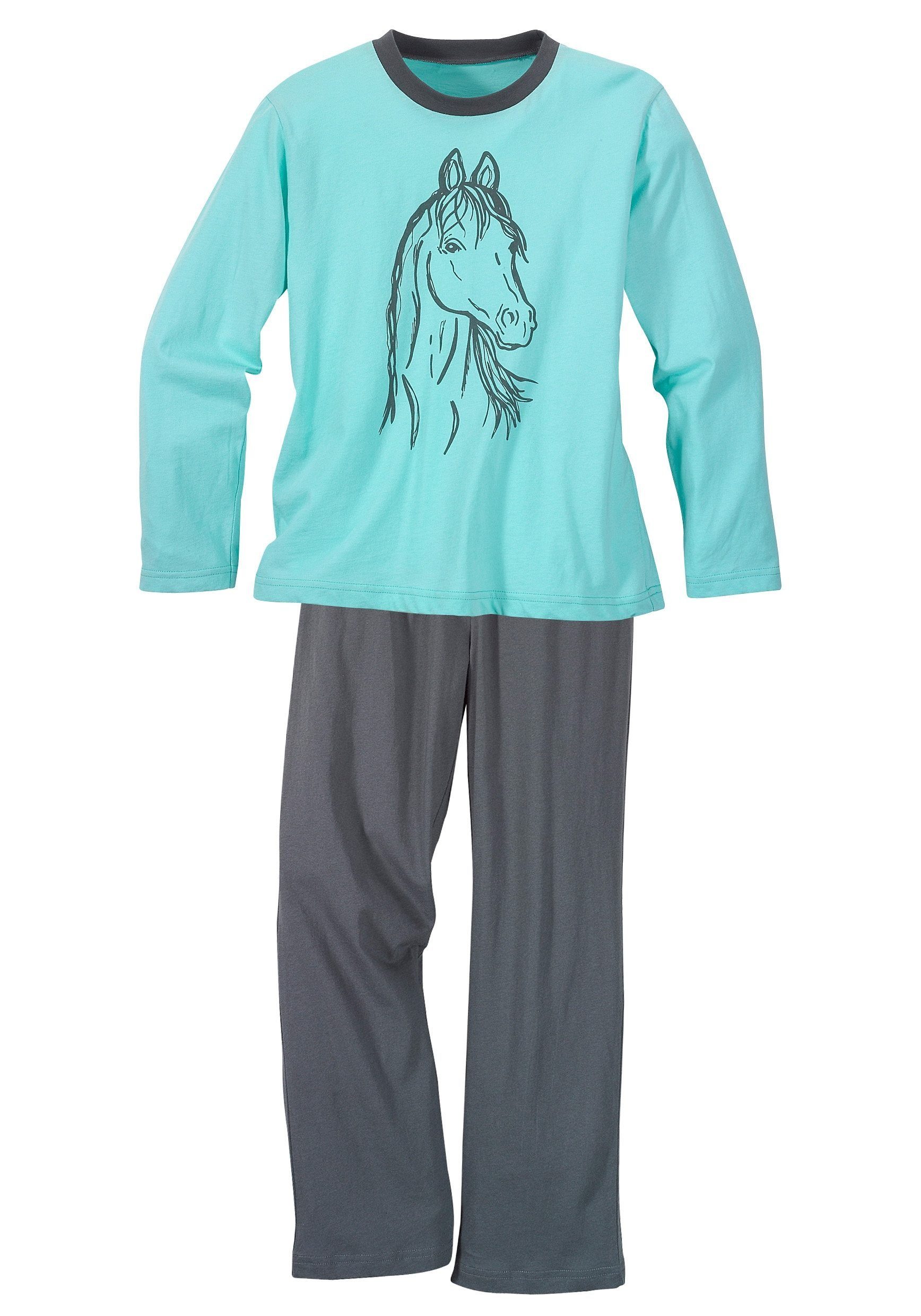 Vivance Pyjama (4 tlg., Stück) mit schönen Tierdruck in Oberteile 2 Farben