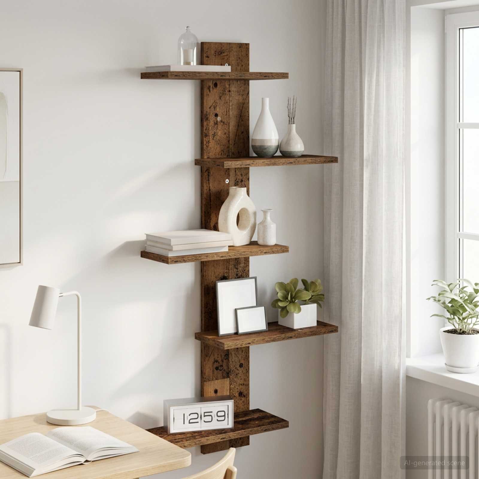 vidaXL Regal Wandregal Altholz 48,5 x 15 x 101 cm Holzwerkstoff, 1-tlg. – Bild 2 von 5