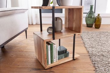 KADIMA DESIGN Beistelltisch Holztisch für Zuhause: Modernes Design mit Massivholz & Edelstahl