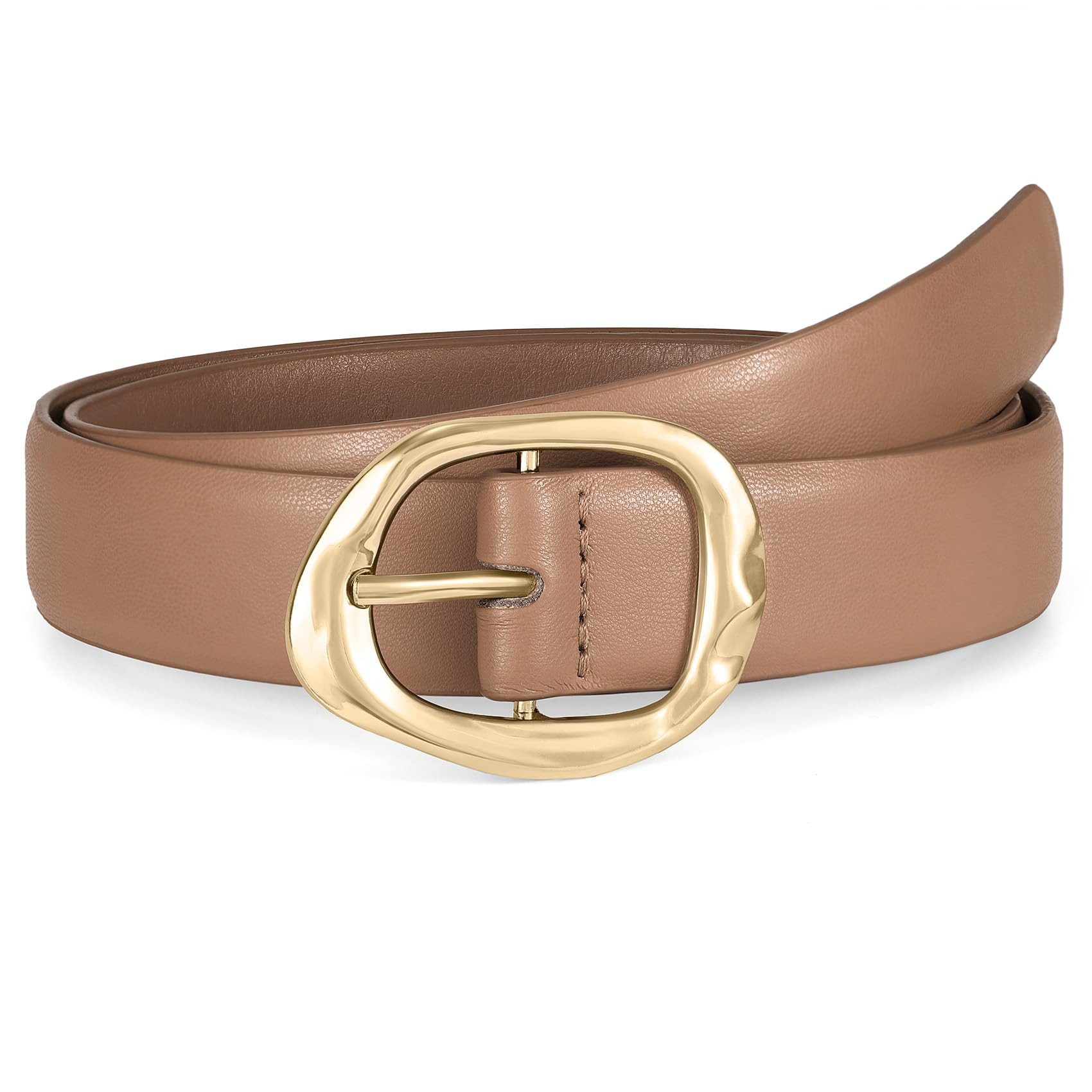 Ledergürtel Damen Gürtel für Hosen Kleide,Mode Taille Gürtel mit Goldschnalle