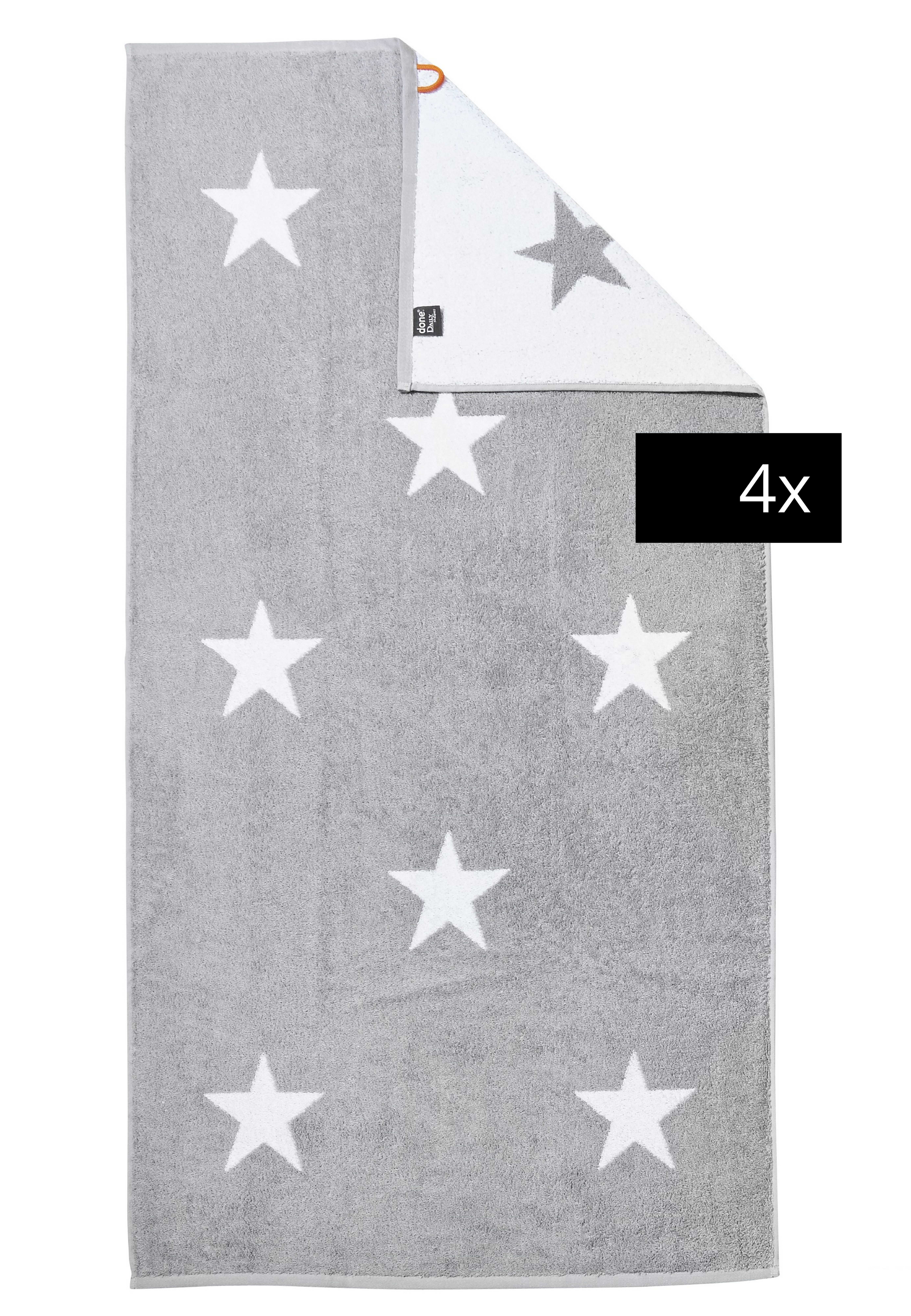 done.® Duschtücher DAILY SHAPES, Jacquard-Walkfrottier (4-St) günstig online kaufen