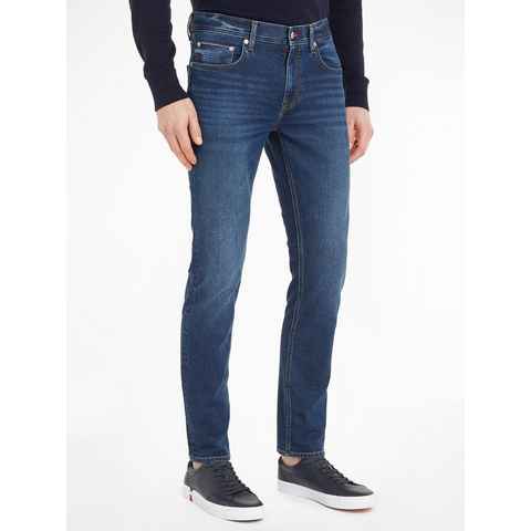 Tommy Hilfiger Straight-Jeans STRAIGHT DENTON STR CHARLES BLUE mit Tommy Hilfiger Leder-Batch am hinteren Bundabschluss