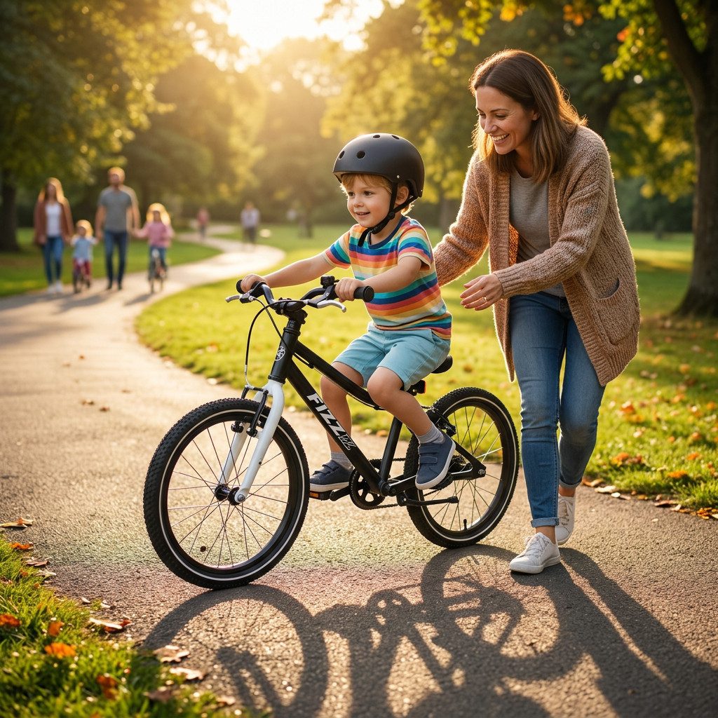 Bachtenkirch Kinderfahrrad FIZZ 18 Zoll Schwarz Matt Superleichtes Kinderrad Fahrrad ab 4 Jahre, Leicht (ca. 6 kg), Vormontiert, Qualitativ Hochwertig