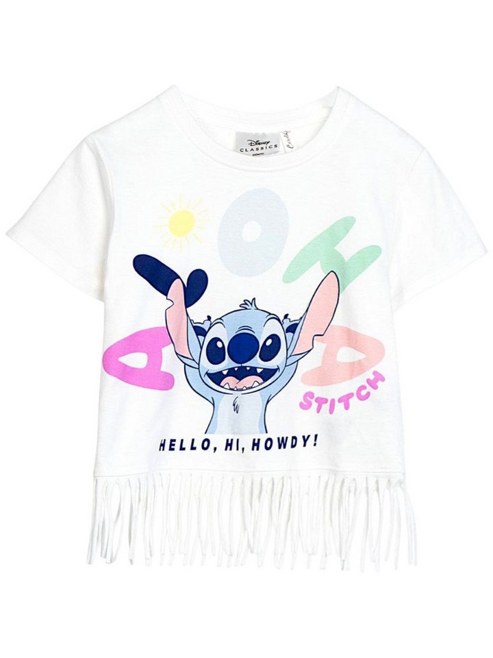 Cerdá T-Shirt Disney Lilo & Stitch Mädchen Shirt mit Fransen aus Jersey Gr. 110-158 cm