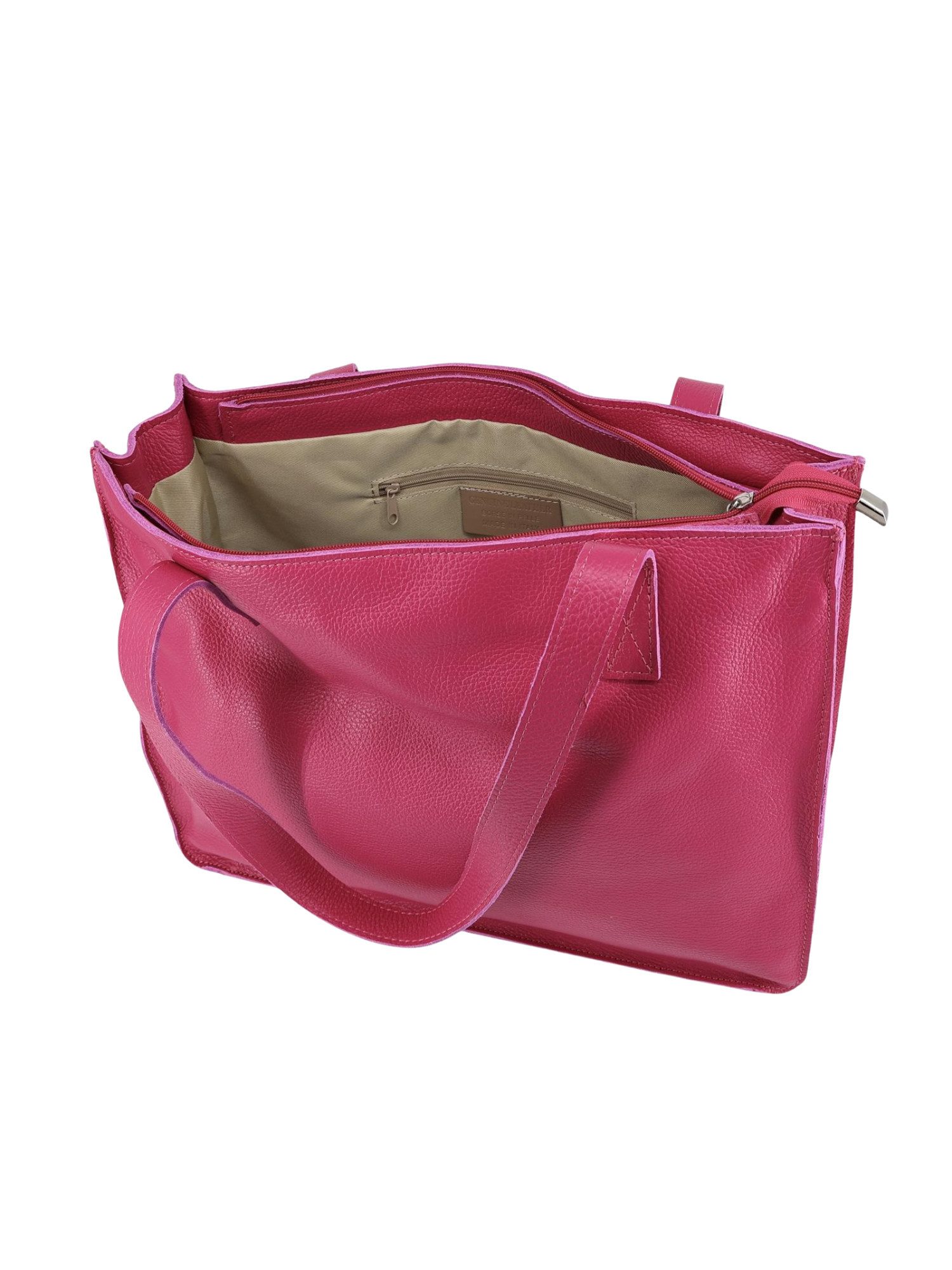 BRISE TASCHE Shopper Eleganter Leder Shopper mit Reißverschluss, 100% Echtleder, großes Hauptfach, Reißverschluss, leichte Struktur – Bild 3 von 3