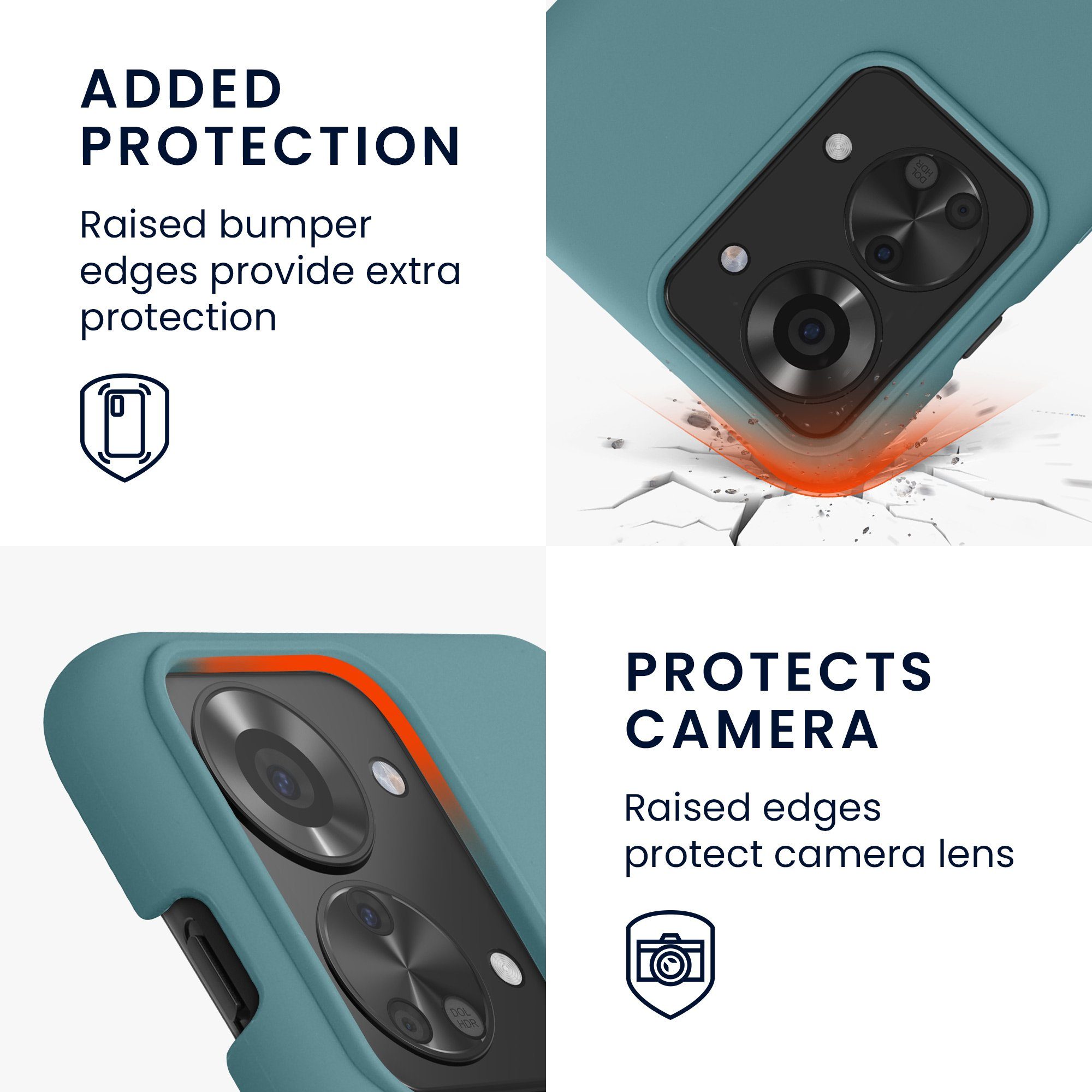 kwmobile Handyhülle Handyhülle für OnePlus Nord 2T 5G Hülle, Weiches Handy Silikon Case - Schutzhülle Cover